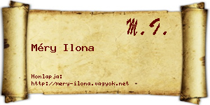Méry Ilona névjegykártya